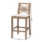 Bali & Pari Poltak Modern Bohemian Grey Natural Kubu Rattan and Mahogany Wood Counter Stool 245-13717-ZORO - alternate 6